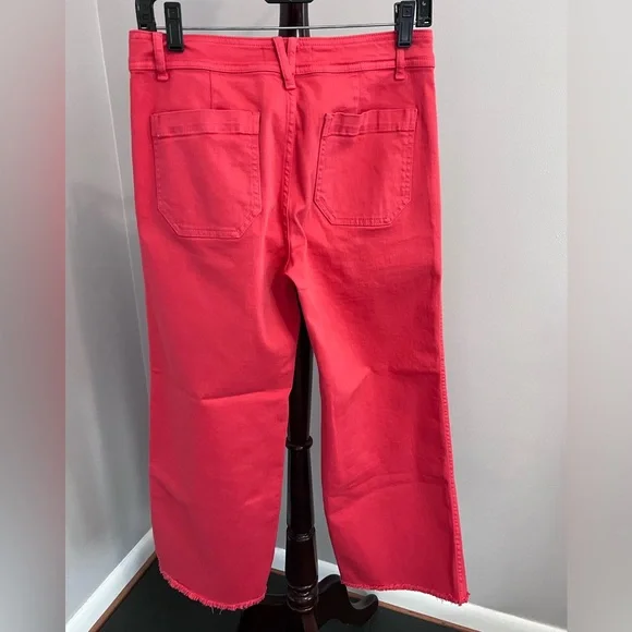Vineyard Vines Mariner Wide Leg Cropped Trouser-Style Jean size 25 Red - Picture 3 of 12